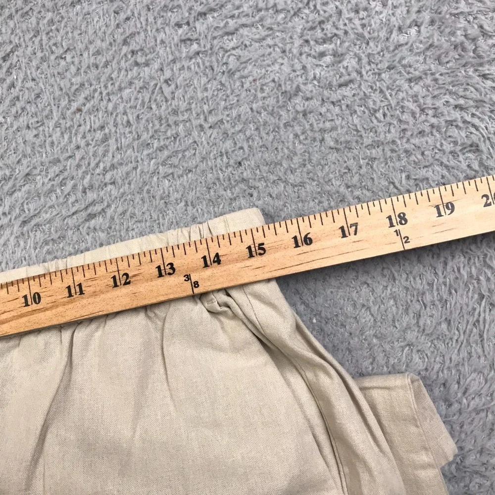 Banana Republic Pants Womens S Beige Linen Cotton Blend Pull On Drawstring NEW